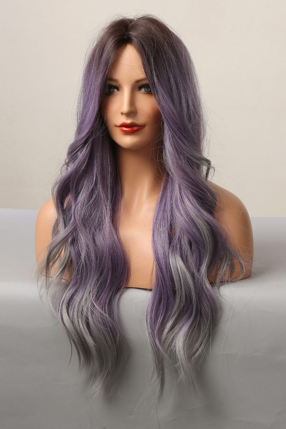 Elegant Wave Full Machine Synthetic Wigs in Purple 26''