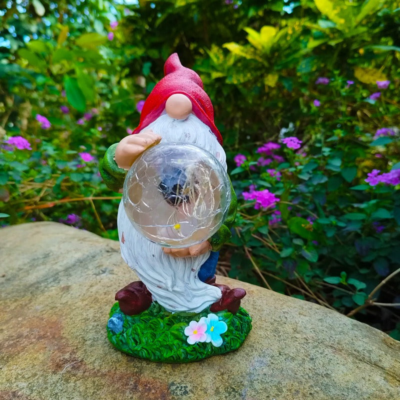 Elf Dwarf Solar Light Ball Resin Decoration