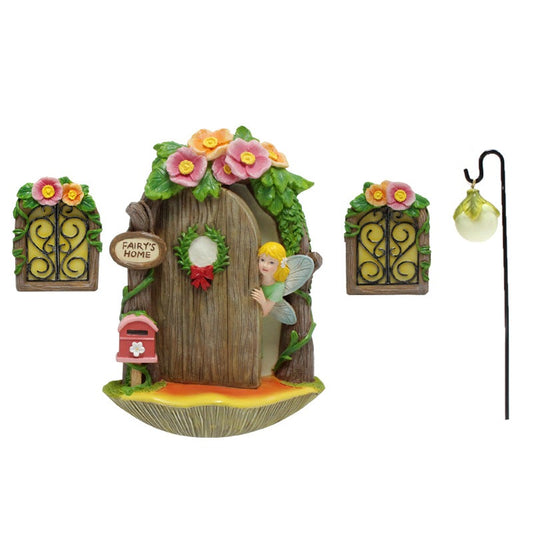 Elf House Garden Resin Night Light Doors and Windows Hangers