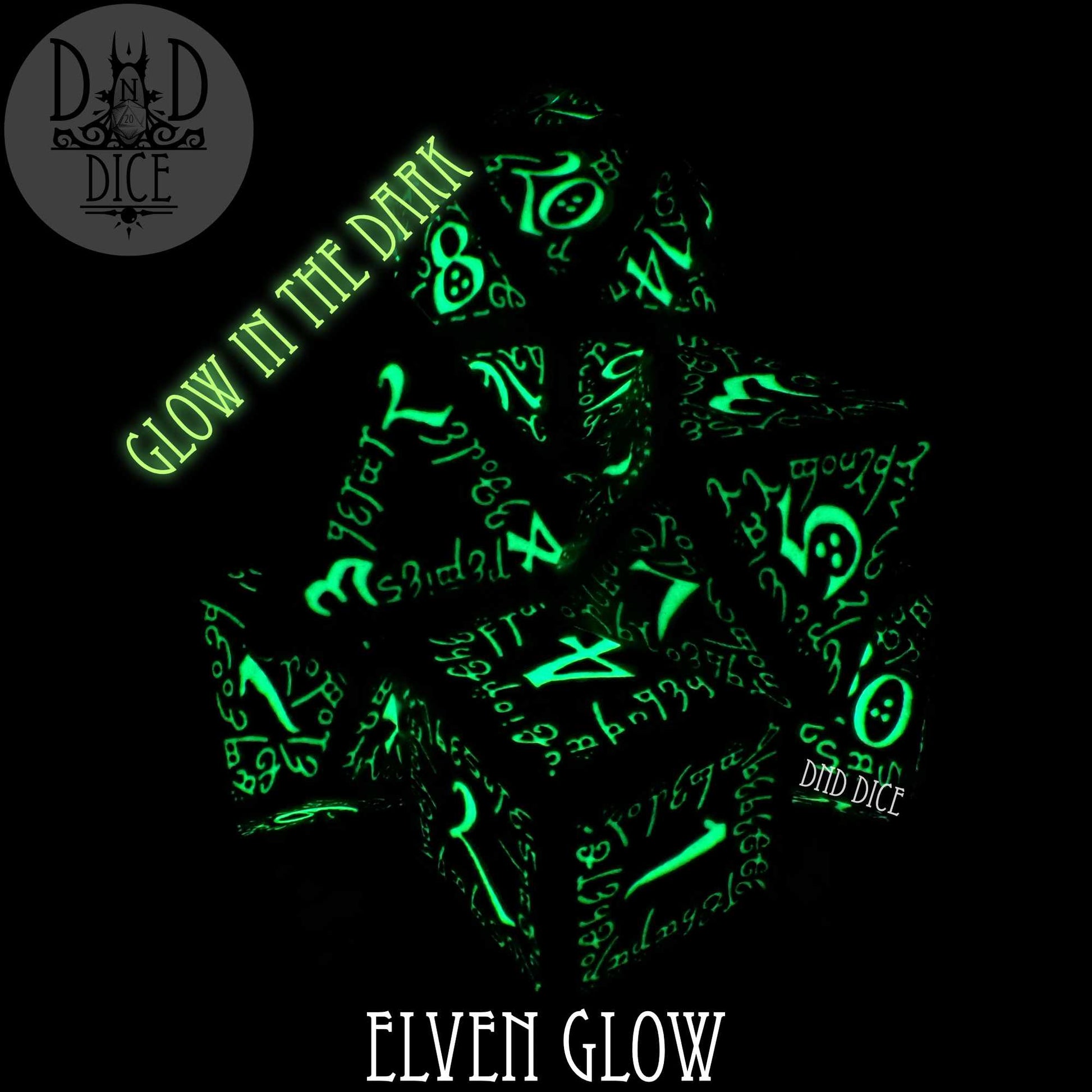 Elven Glow in the Dark Dice Set