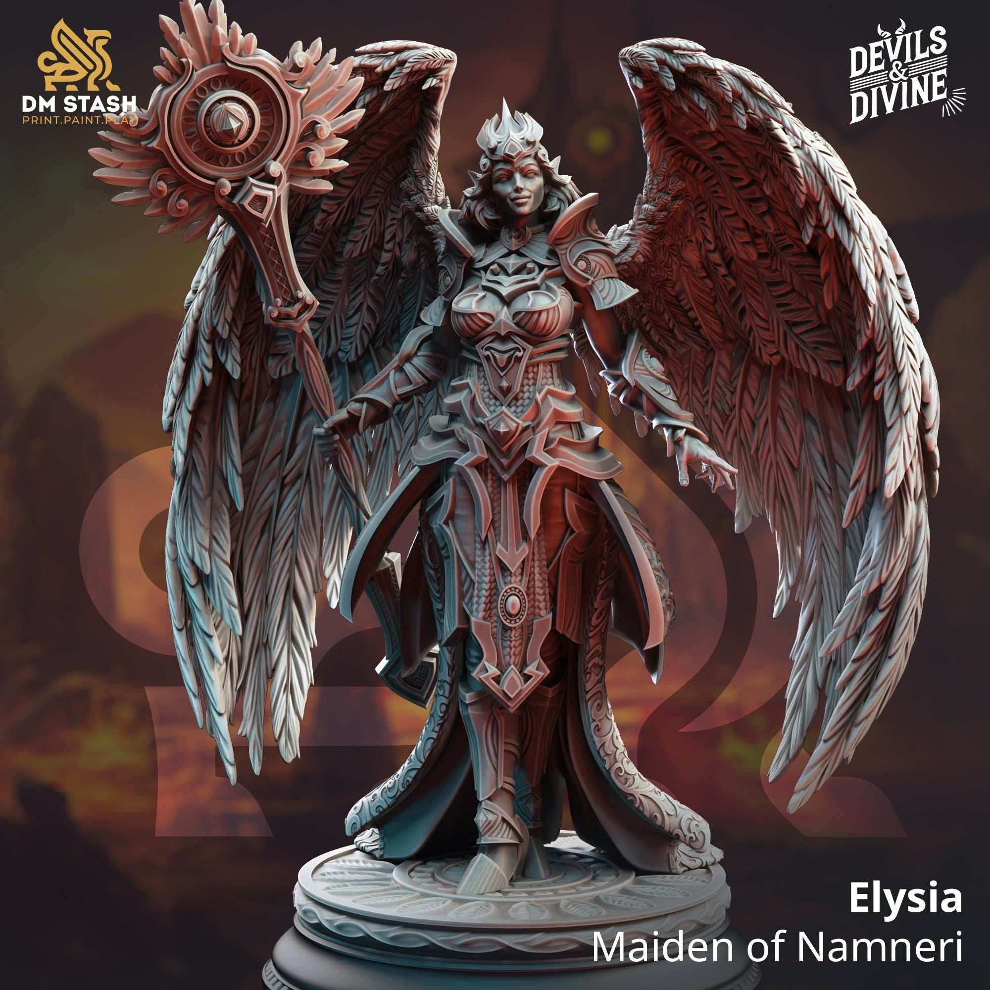 Elysia, Maiden of Namneri (Female Angel Cleric) - 32mm Scale