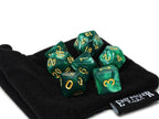 Emerald Marble Dice Collection - 7 Piece Set - 