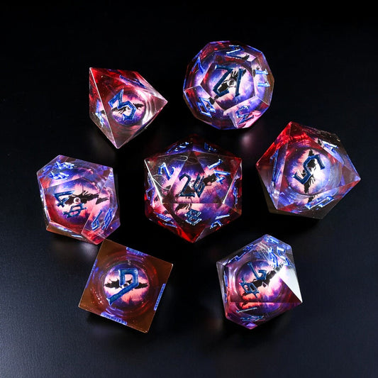 Enchanted Dragon (Red) Liquid Core Dice Set