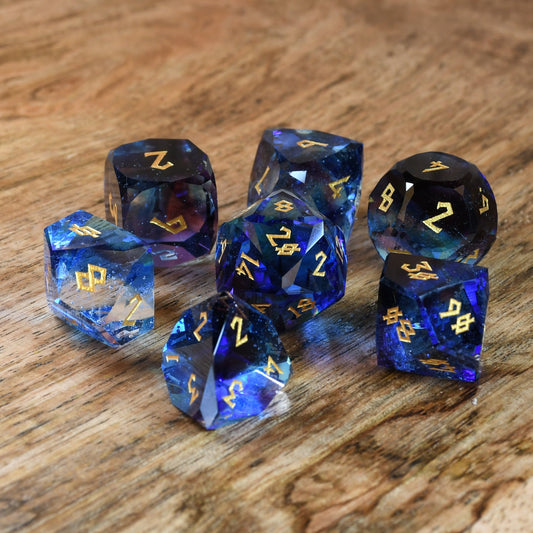 Enchanted Waters Multifaceted Glass Dice Set