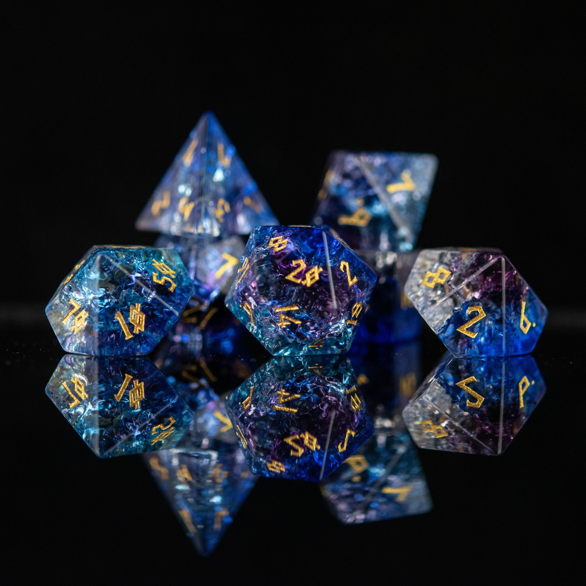 Enchanted Waters Shattered Glass Dice Set