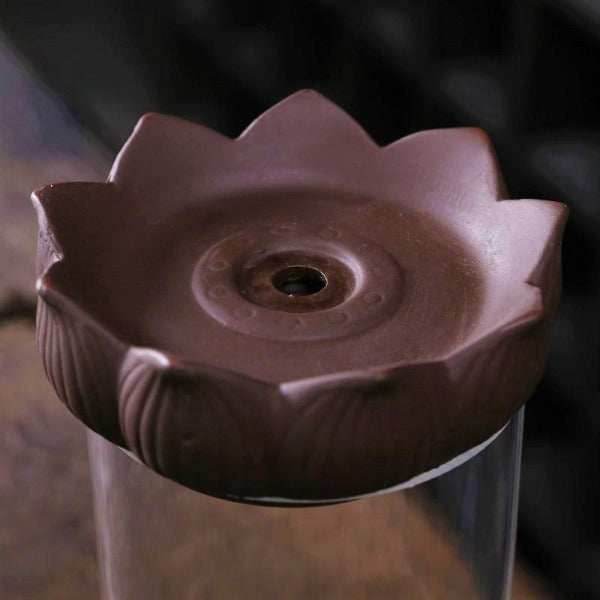 Glass Little Monk Backflow Incense Burner - Brown