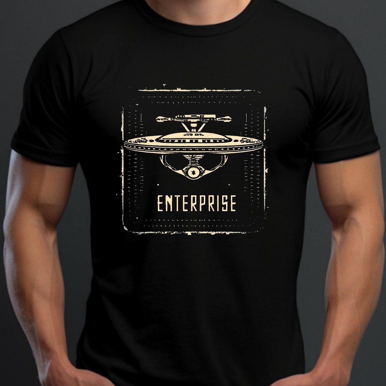 Enterprise Printed T-shirt, Men's T-shirt, Summer Casual Short Sleeved T-shirt