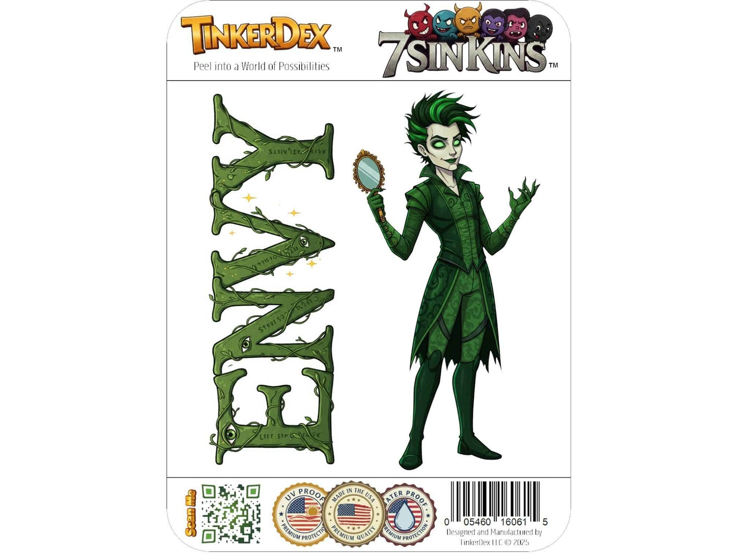Envy Sticker and Magnet – Invidia 7 Sinkins™ – Personification of Envy | Waterproof & UV-Proof - Sticker / Mini