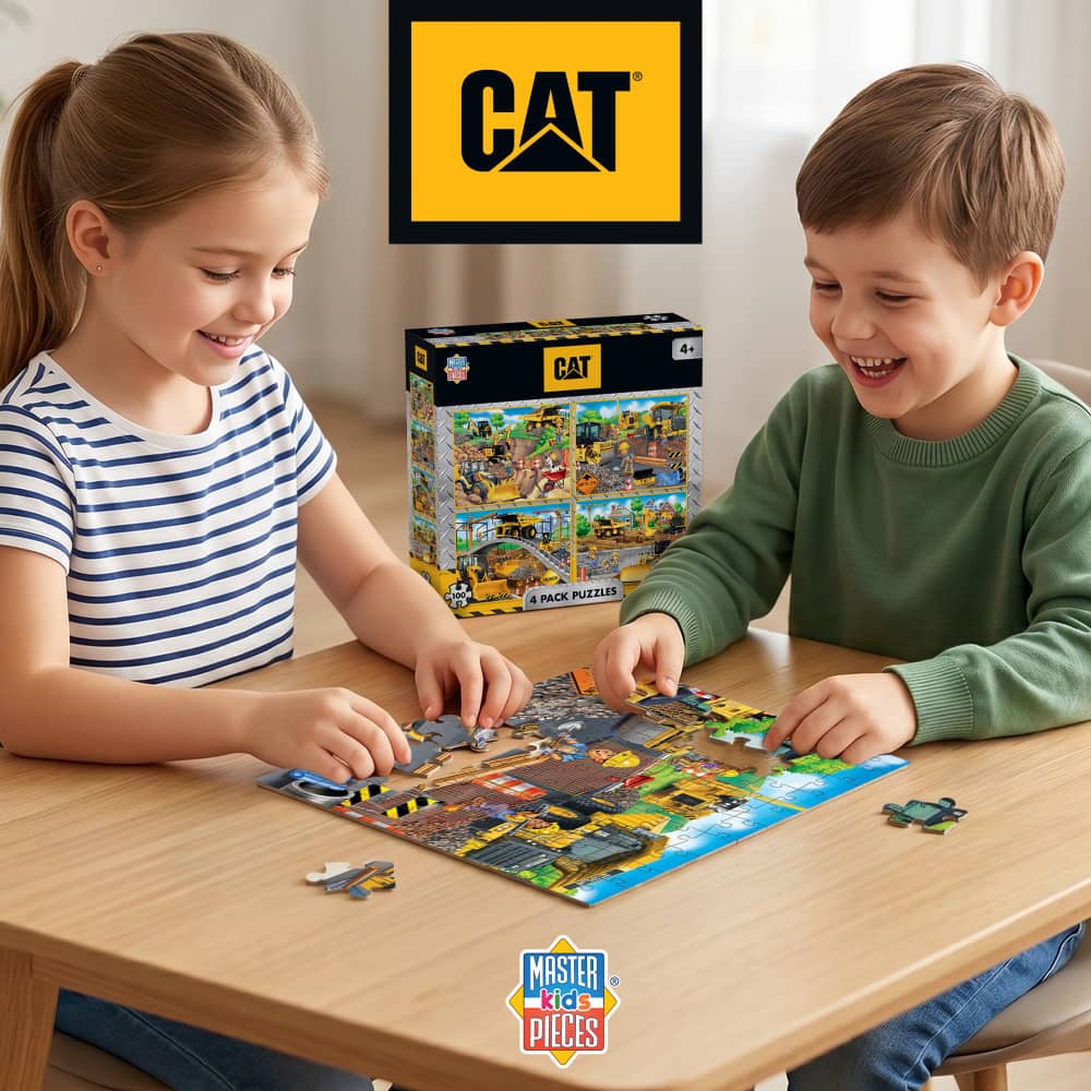 CAT 100 Piece Jigsaw Puzzles 4-Pack