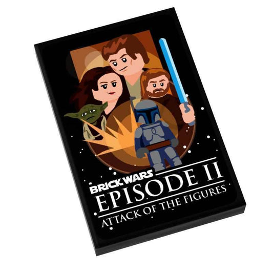 Brick Wars: Attack of the Figures (EP. 2) Movie Tile Cover (2x3 Tile) made using LEGO part - B3 Customs - 