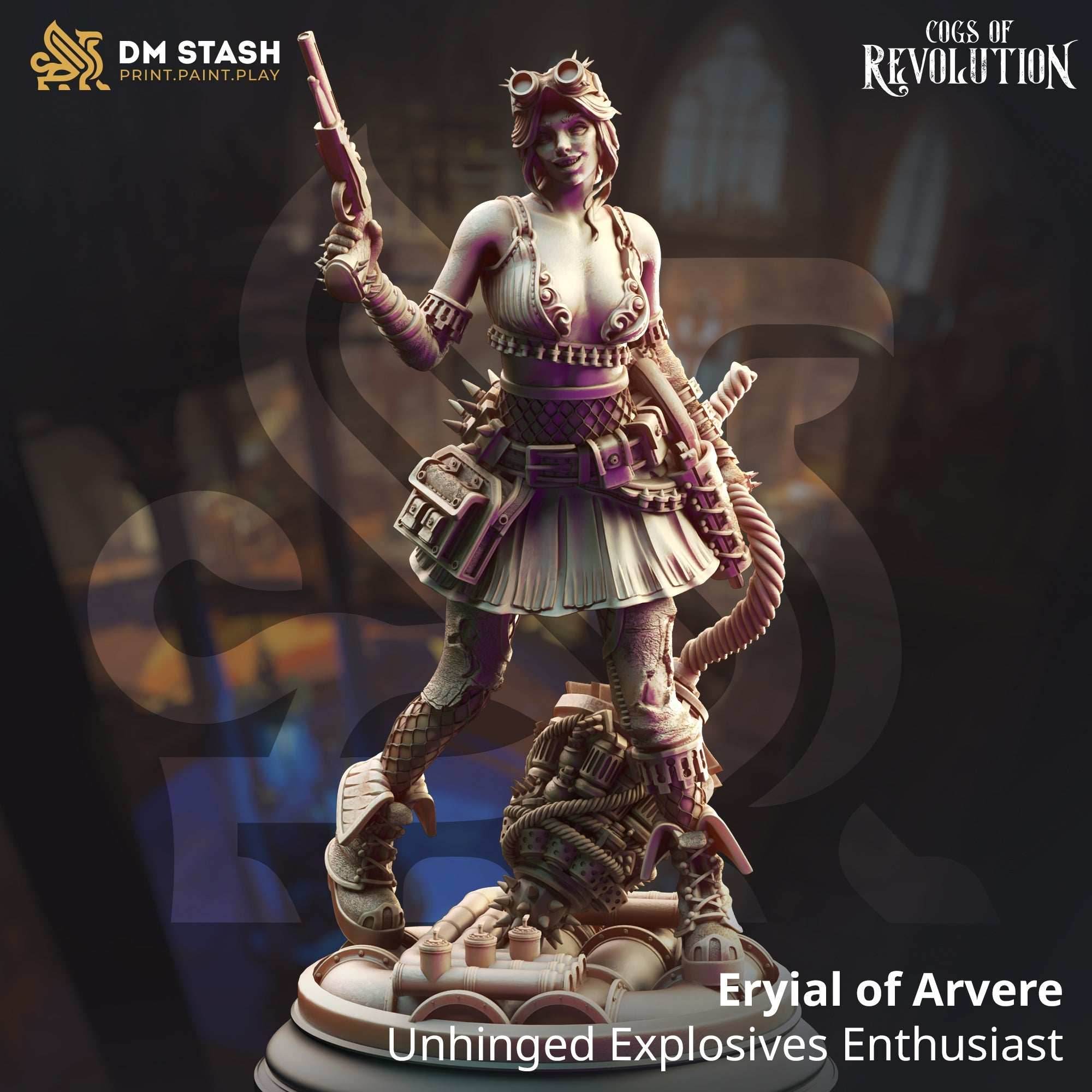 Eryial of Arvere, Unhinged Explosives Enthusiast (Female Human Demolitionist) - 32mm Scale