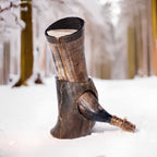 Curved Drinking Horn Bundle with Stand & Holster