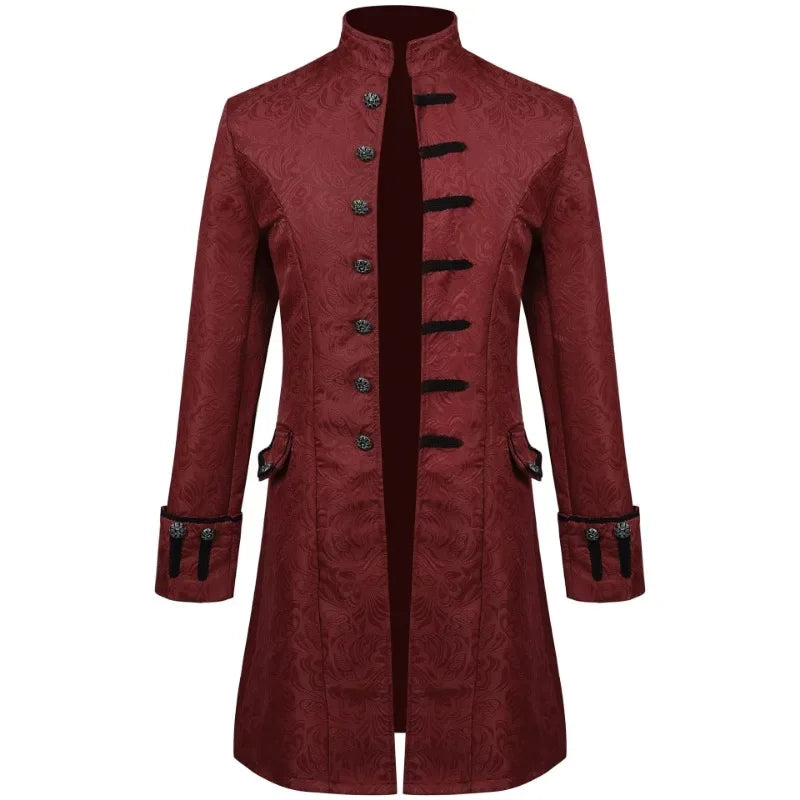 European and American Men's Coats, Dance Costumes, Halloween Jacquard Jackets Medieval Costume Performance Costumes