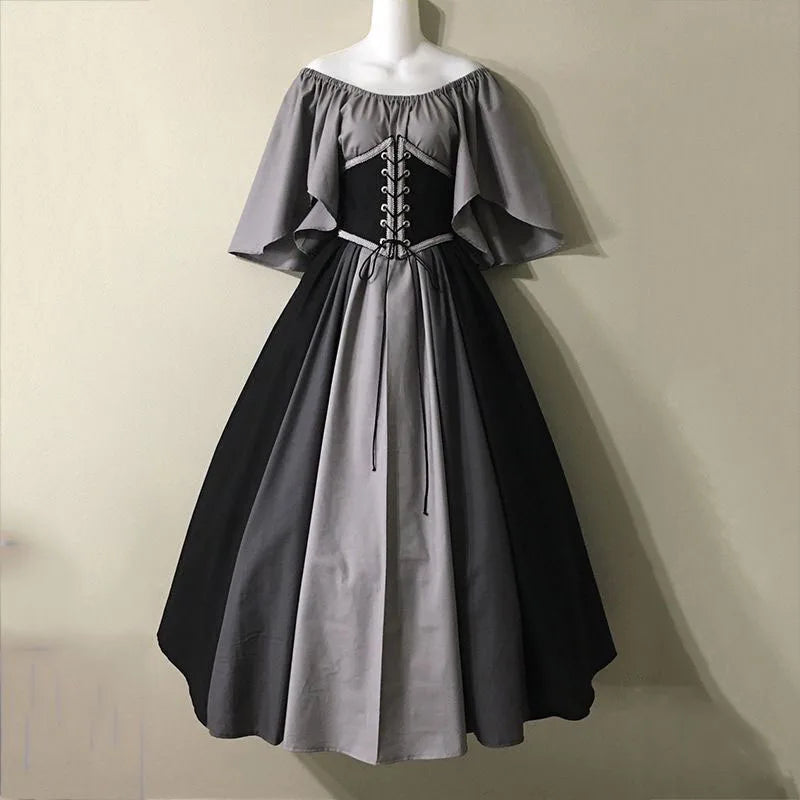 European Medieval Costume for Women Halloween Corset Gothic Renaissance Dress Plus Size Flare Sleeve Ball Gown Cosplay Clothes