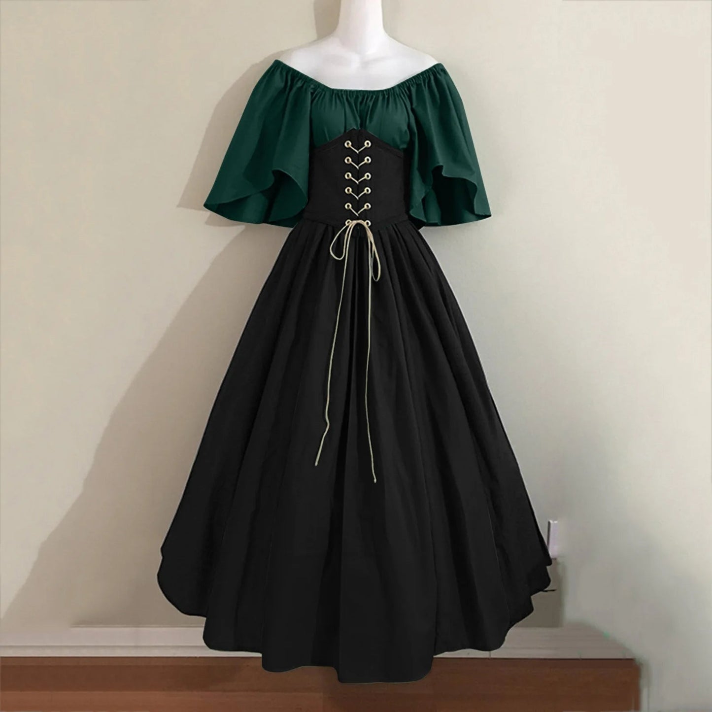 European Medieval Costume for Women Halloween Corset Gothic Renaissance Dress Plus Size Flare Sleeve Ball Gown Cosplay Clothes