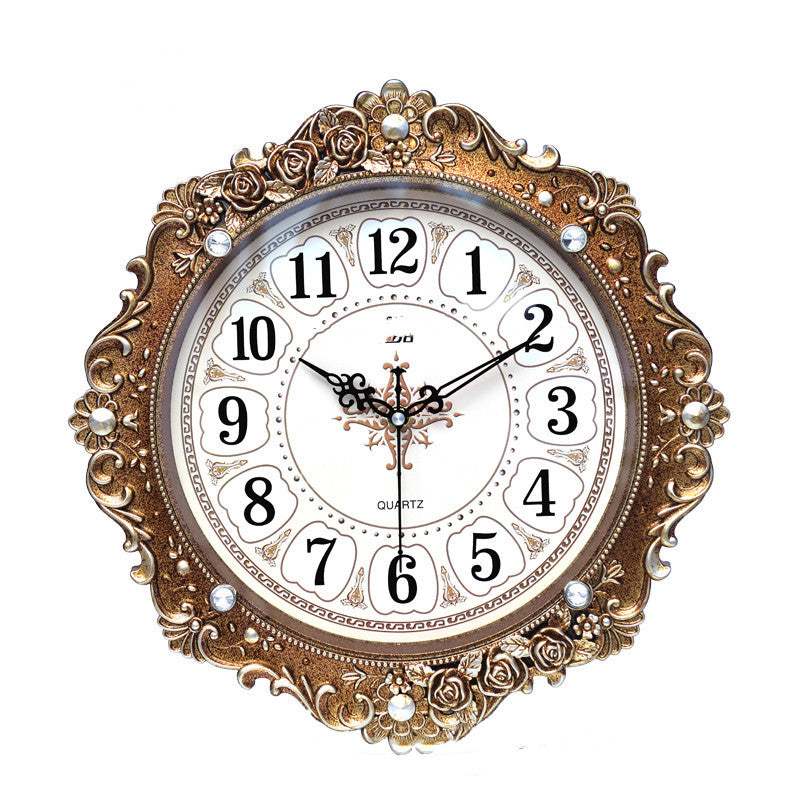 European Style Retro Decorative Wall Clock Mute Household