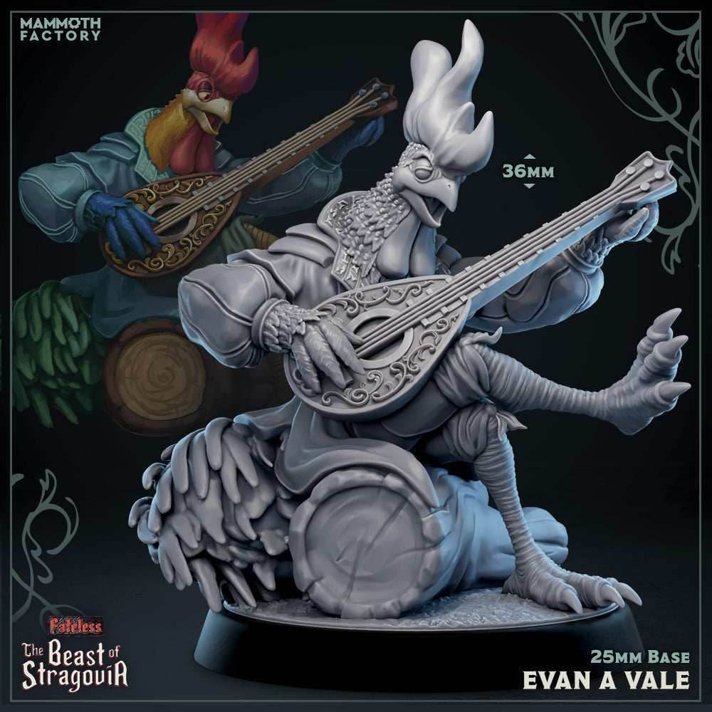 Evan A Vale (Male Aarakocra Rooster Bard) - 