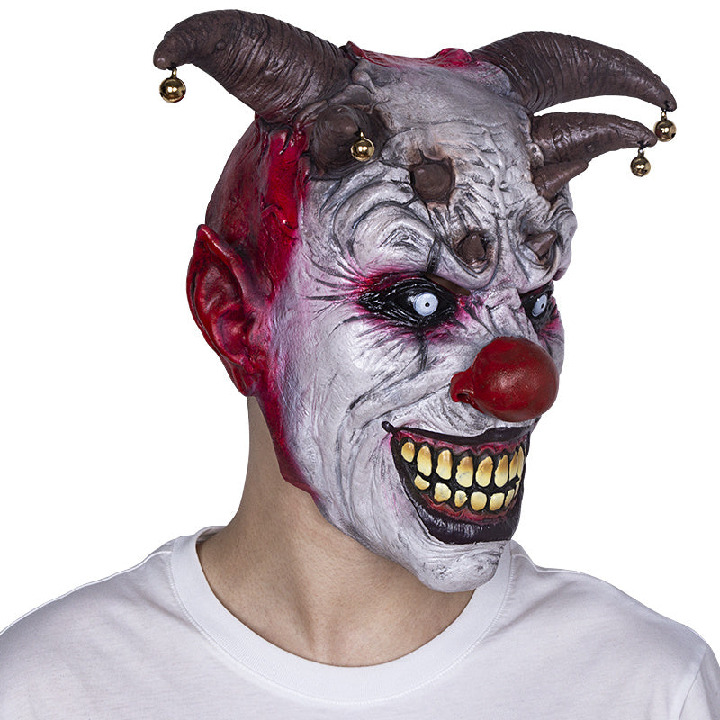 Evil Clown Mask Horror Villian Slasher Circus Carnival Halloween Party Jester Costume Props