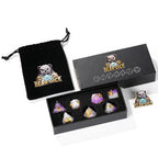 Exquisite cat-themed purple resin dice set