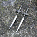 Eye of Providence Sword Stainless Steel Stud Earring - Silver / A Pair