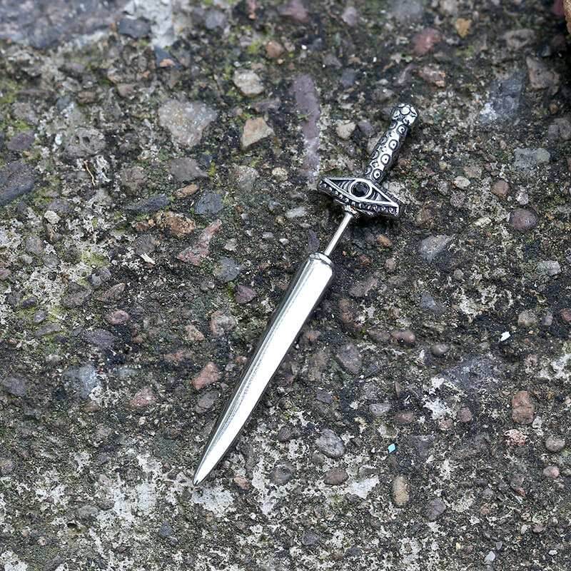 Eye of Providence Sword Stainless Steel Stud Earring - Silver / Single
