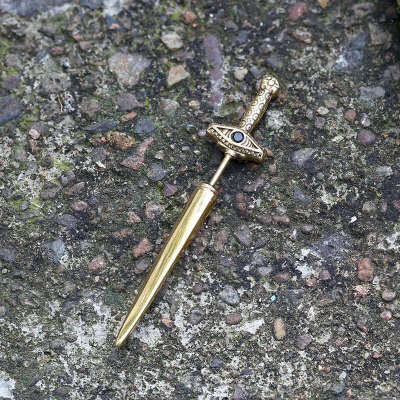 Eye of Providence Sword Stainless Steel Stud Earring - Gold / Single