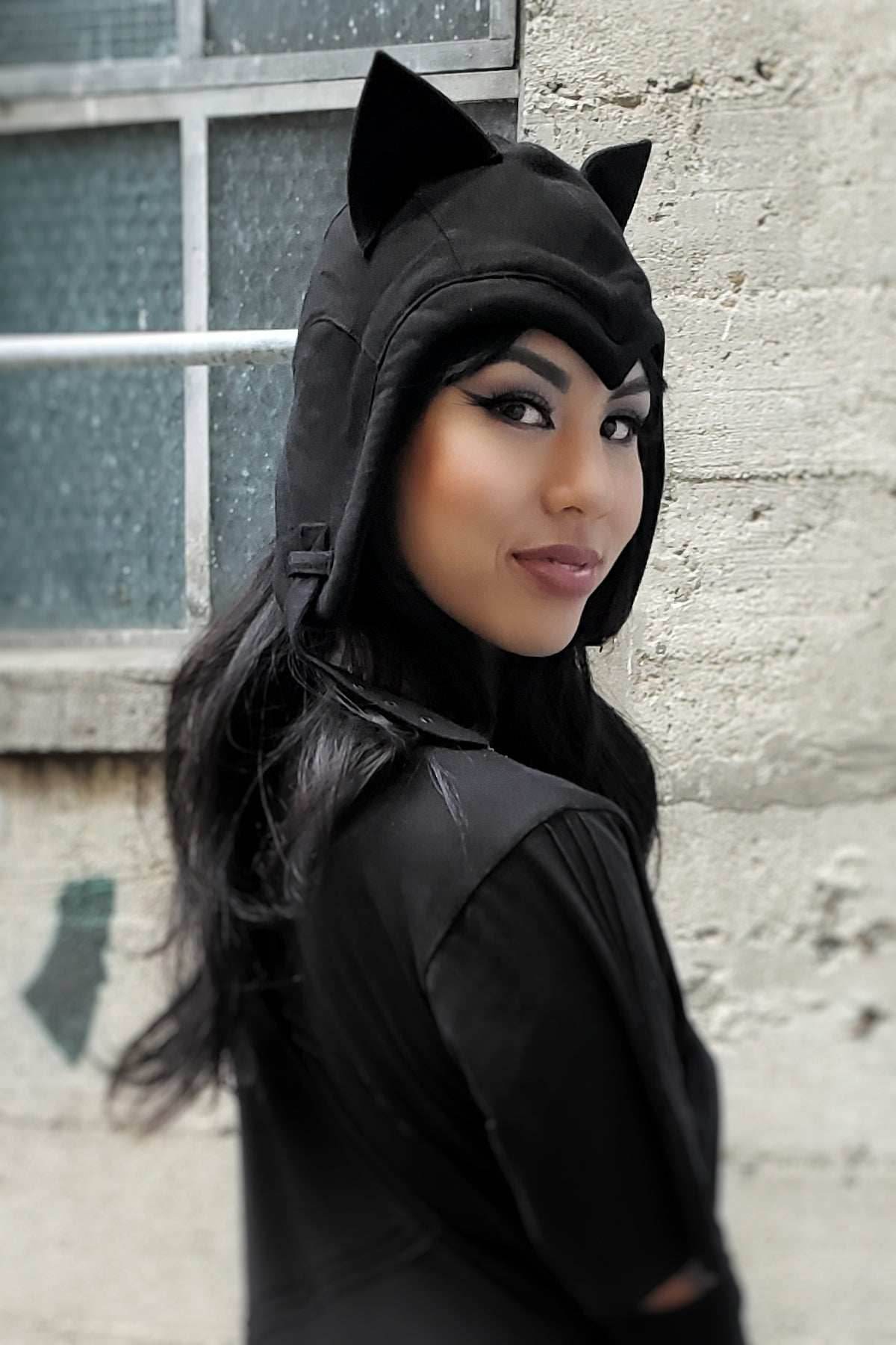 5D x Eyecon Cat Flight Helmet - cotton - Black Baby Terry / One Size