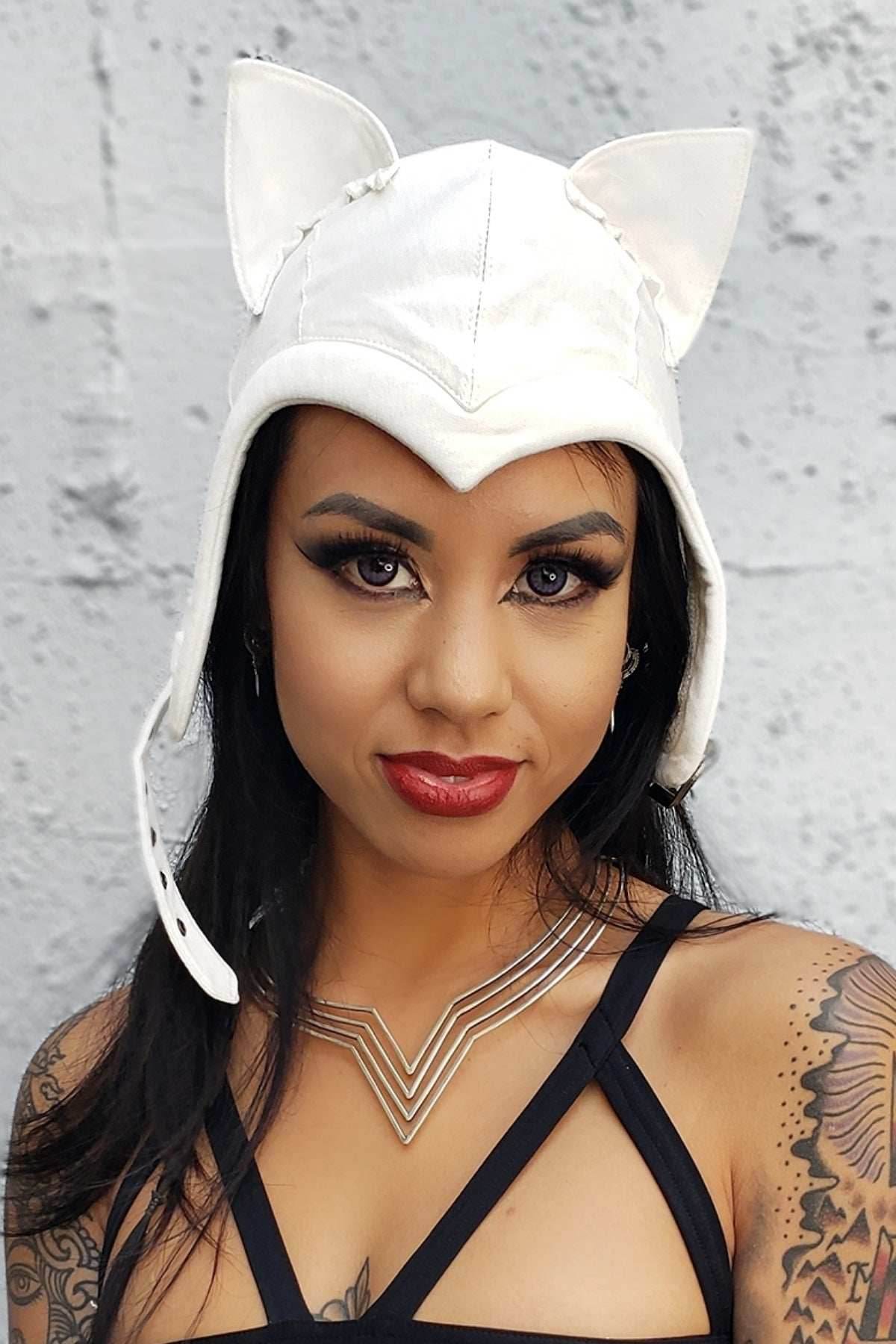 5D x Eyecon Cat Flight Helmet - cotton - Off White Baby Terry / One Size