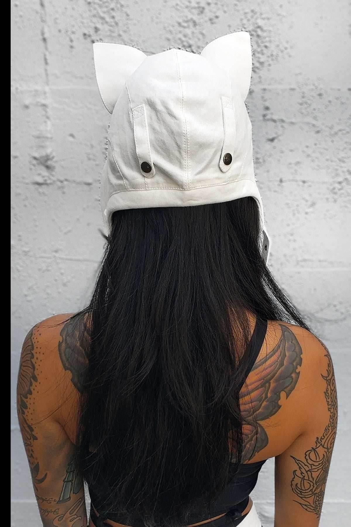 5D x Eyecon Cat Flight Helmet - cotton - Off White Baby Terry / One Size