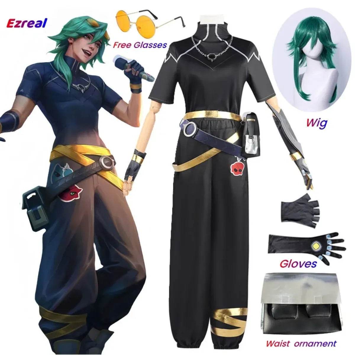 Ezreal Cosplay Costume – League of Legends Outfit with Wig & Props - S / Wig Only