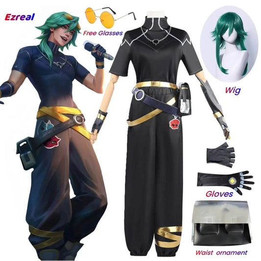 Ezreal Cosplay Costume – League of Legends Outfit with Wig & Props - S / Wig Only