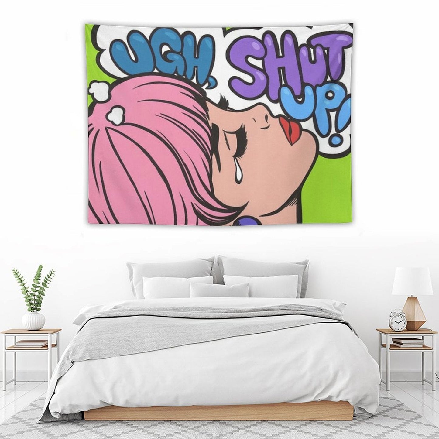 Ugh, Shut Up! Crying Comic Girl Tapestry