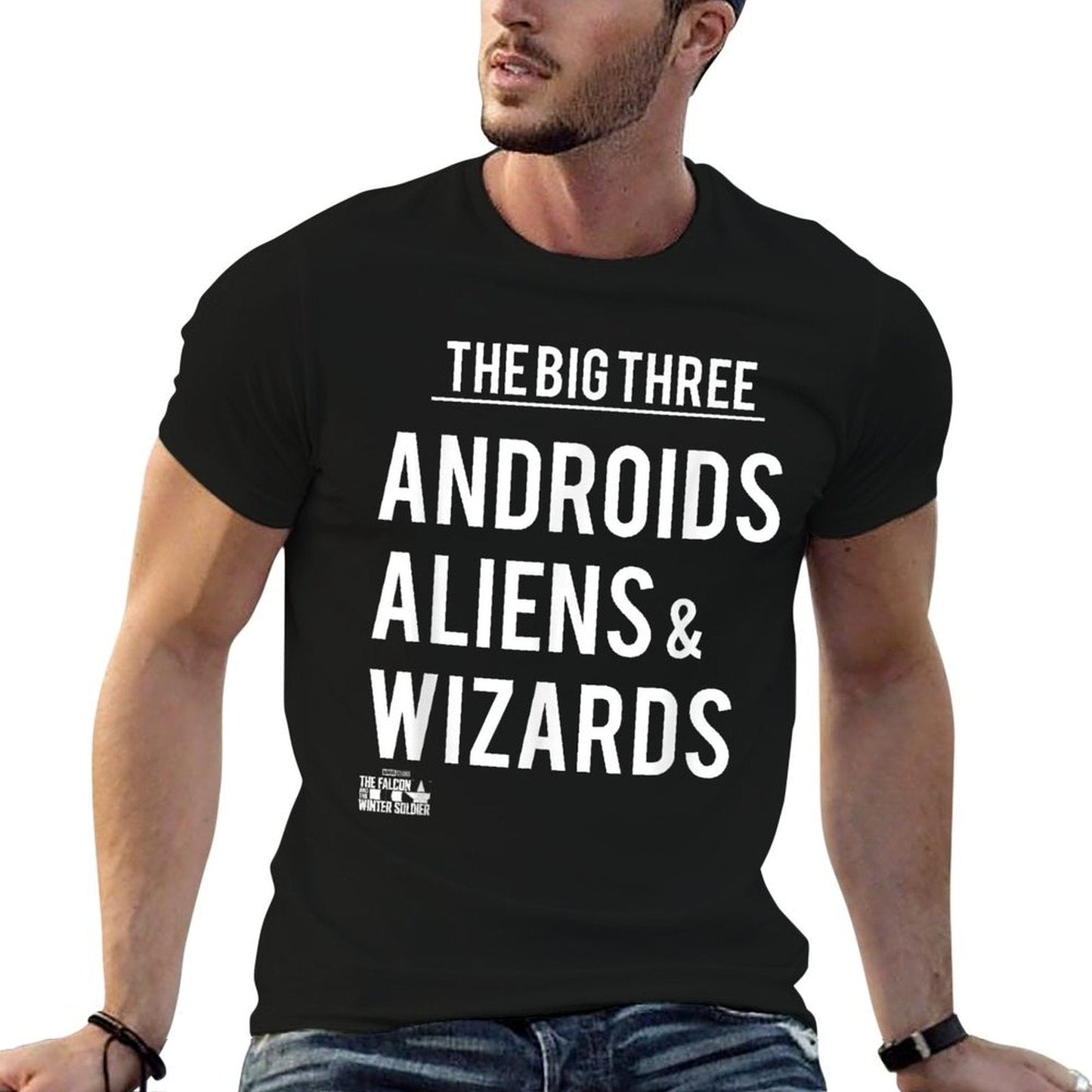 Marvel Falcon Winter Soldier Big 3 Androids Aliens  Wizards  Trendy Pattern T-Shirt