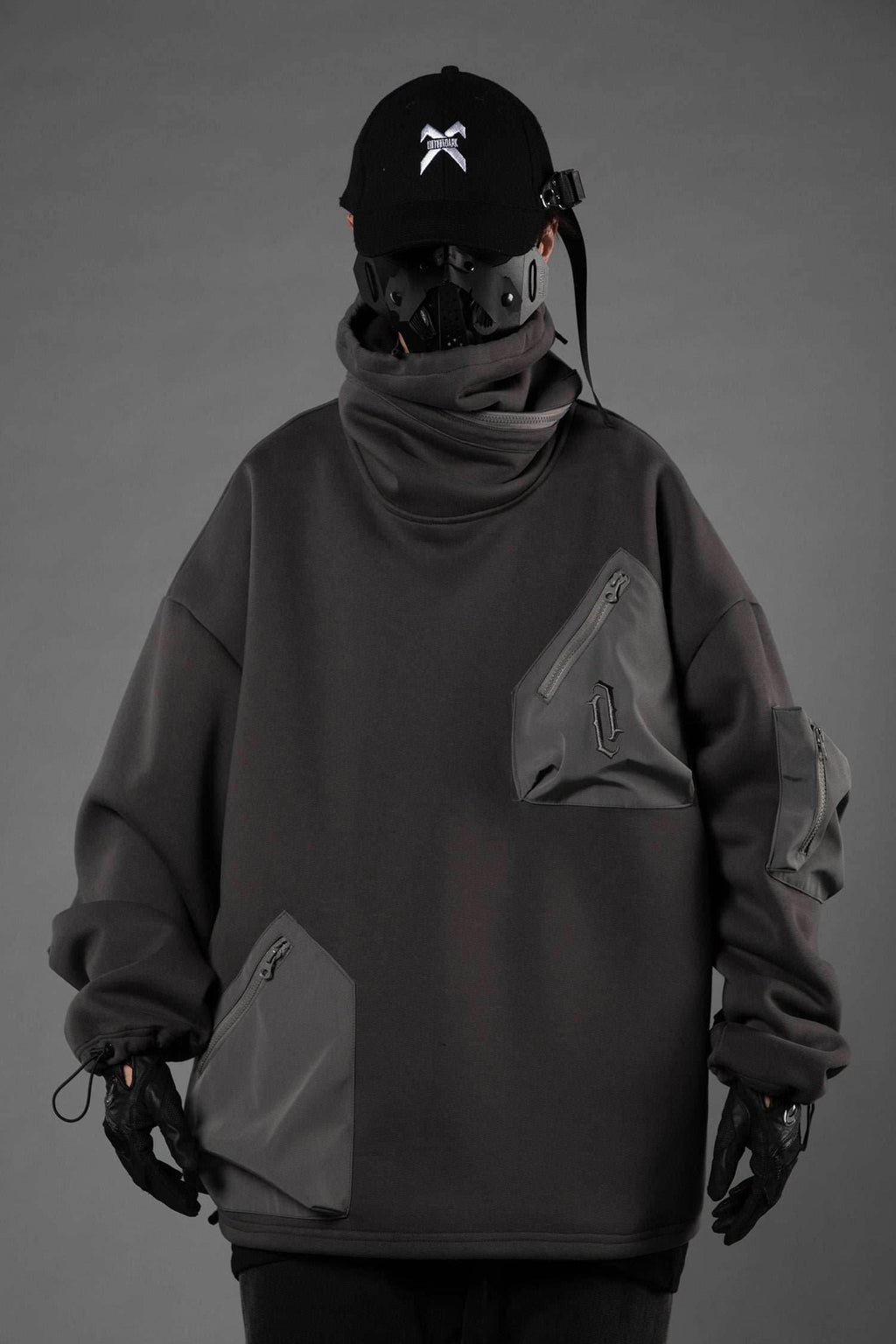 HiH33 Grey Utility Hoodie - Grey / M