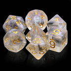 Sky Haze: Clear w/Purple Glitter Iridescent Effect 7-Dice Set - 