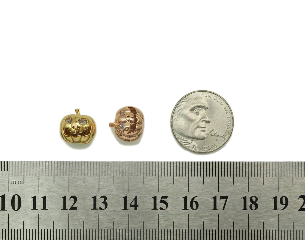 CZ Halloween Pumpkin Spacer Beads, Sku#Y682