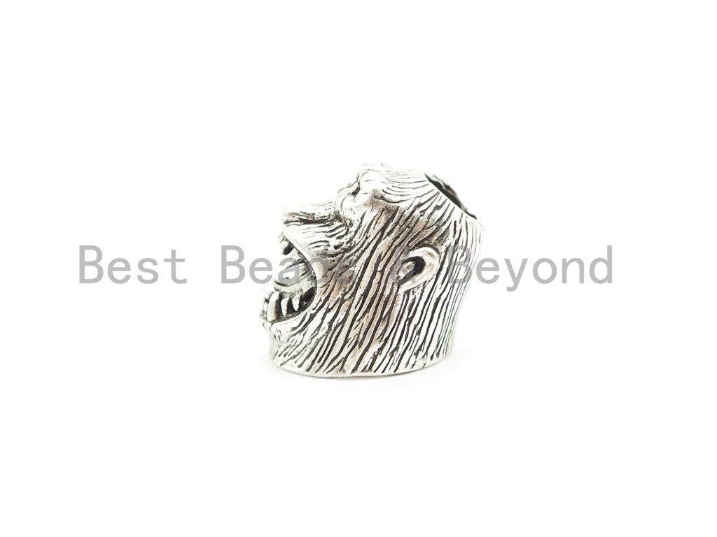 Antique Gorilla Head Bead, For 550 Paracord EDC Survival Bracelet, Men's Bracelet Beads, Paracord KeyChain Beads,14x20x17mm,1pc,sku#Y127