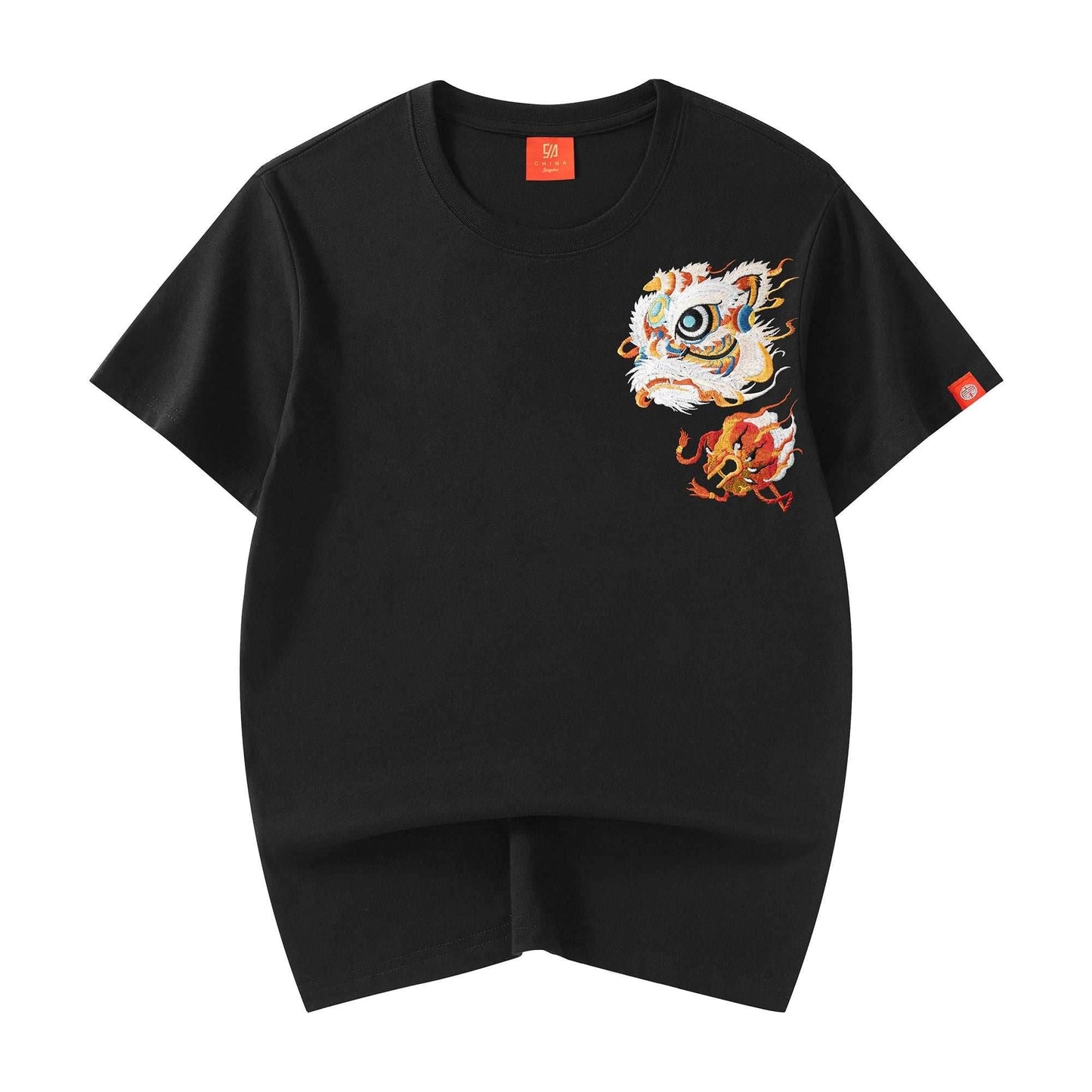 KH766 Lion Embroidery Tee - Black / S
