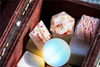 Flower Glass DND Dice Red Limited Edition in Wood Box - 