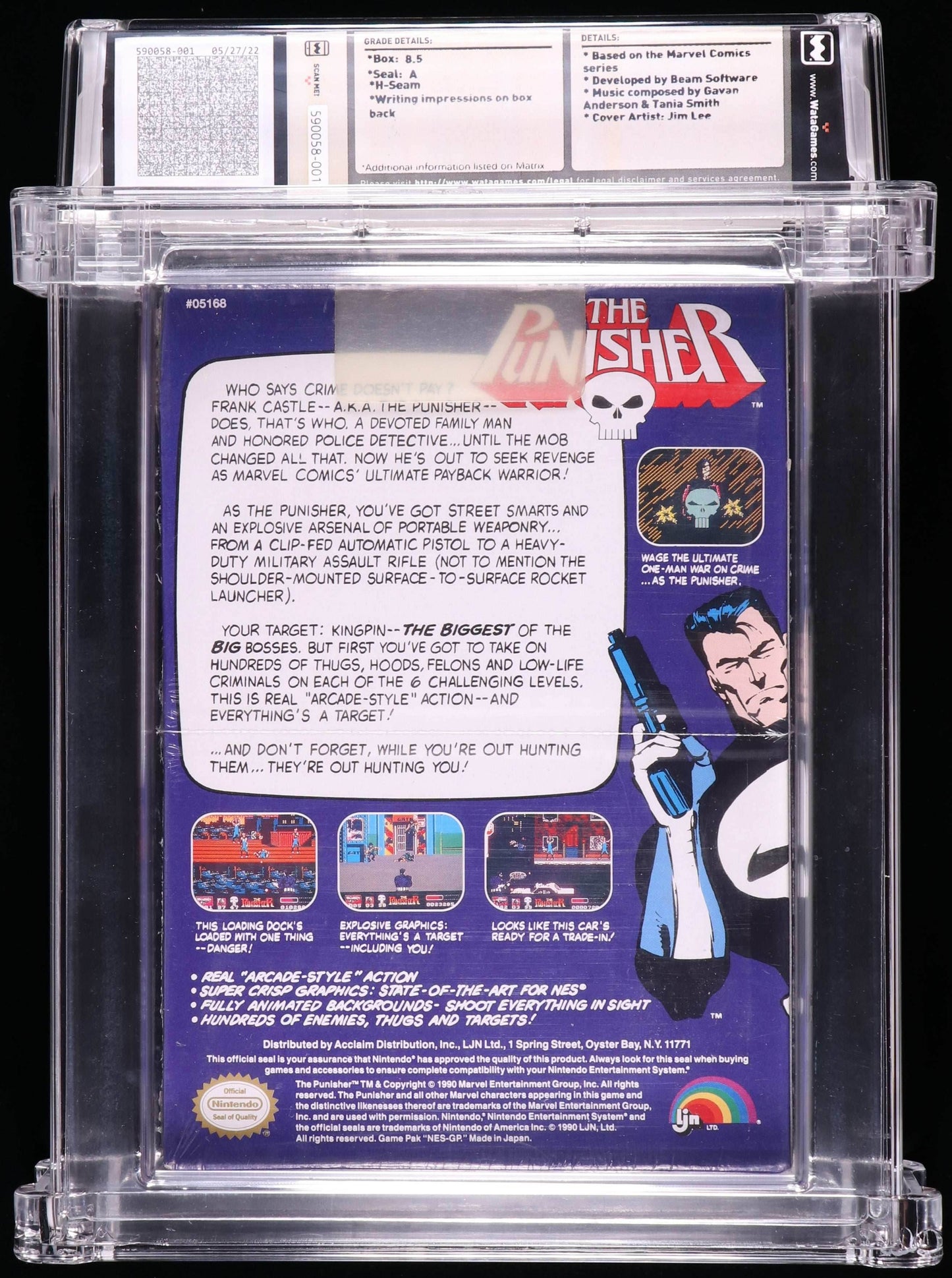 The Punisher [Graded WATA 8.5] (Nintendo NES) - WATA Graded Sealed 8.5