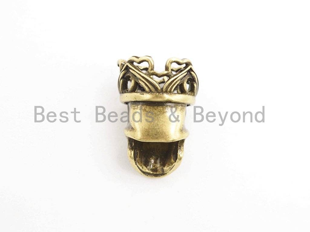 Antique Style King Crown Skull Bead, For 550 Paracord Survival Bracelet, Men's Bracelet Beads, Paracord KeyChain Beads, 24mm, 1pc, sku#Y132