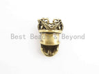 Antique Style King Crown Skull Bead, For 550 Paracord Survival Bracelet, Men's Bracelet Beads, Paracord KeyChain Beads, 24mm, 1pc, sku#Y132
