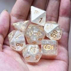 Shimmering Glitter Stars Dice Series Iridescent 7-Dice Set - 