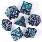 Two-Tone (Purple/Green) Huge Castle Dice (D6:25mm) 7-Dice - 