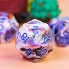 Spooky 4-Color 7-Dice Dnd Dice | White Orange Purple w/Purple Numbers Set - 