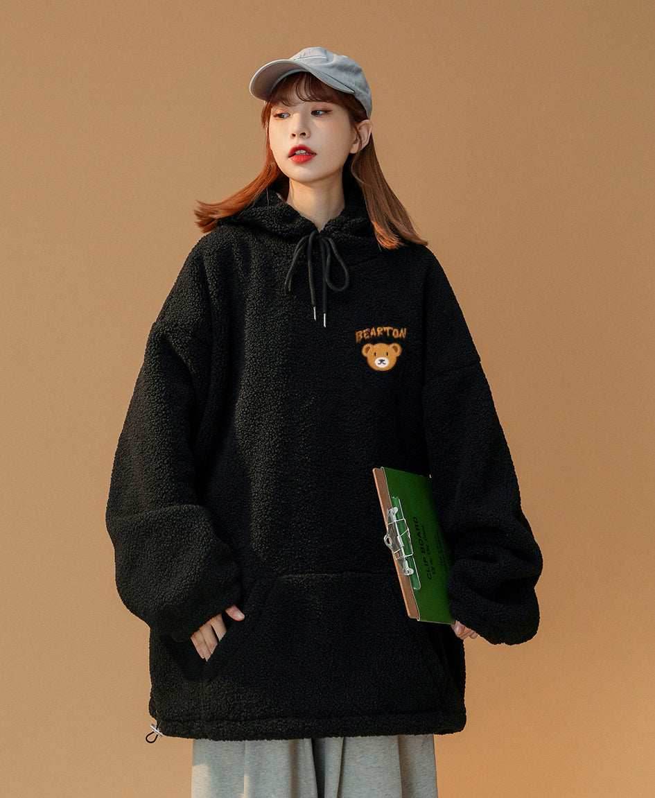 Women's Furry Teddy Bear Hoodie - White / S