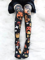 'Pumpkin Market' Limited Halloween Leg Tights - one sized / Ghost Party