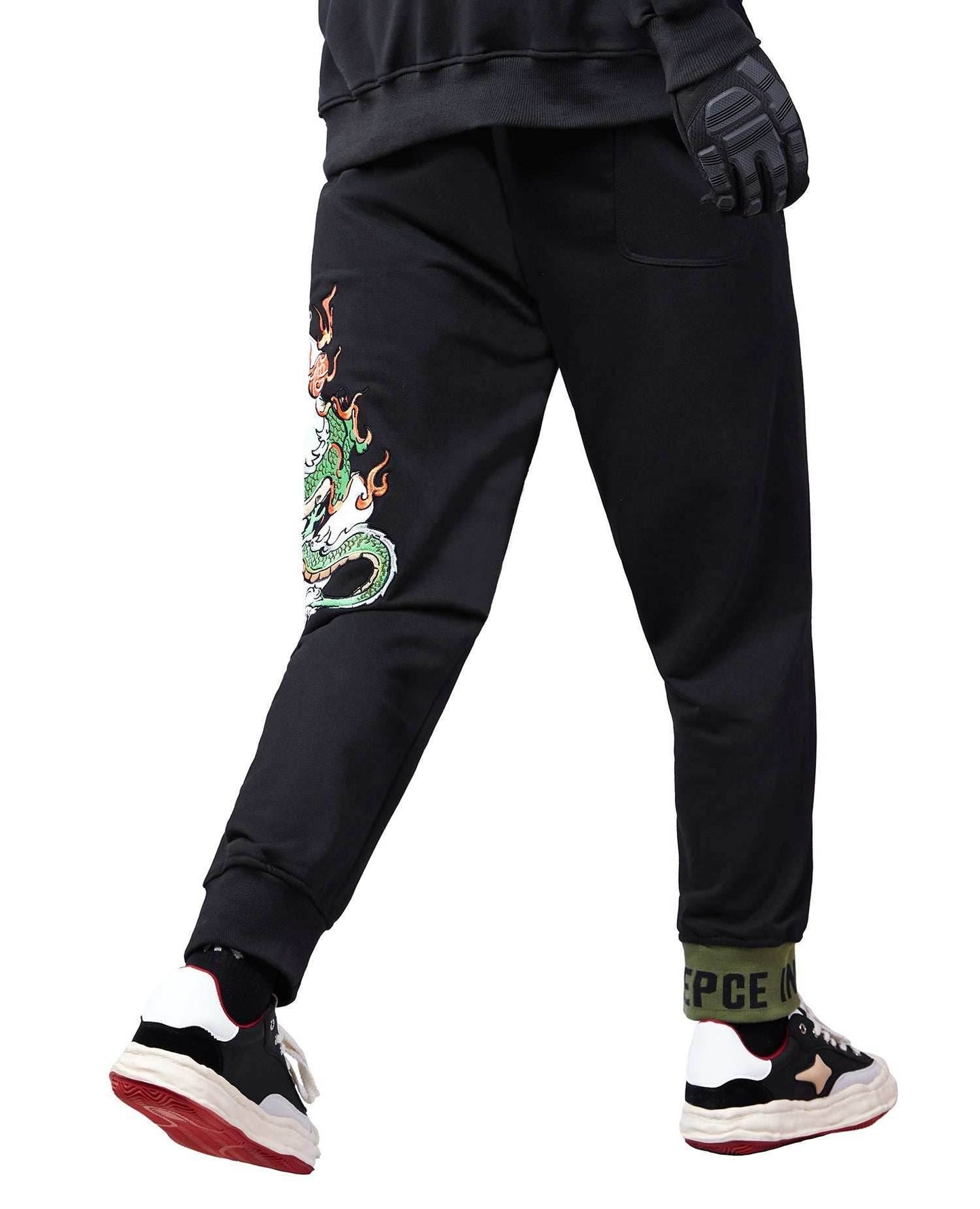YEP6 Cloud Dragon Embroidery Sweatpants - S