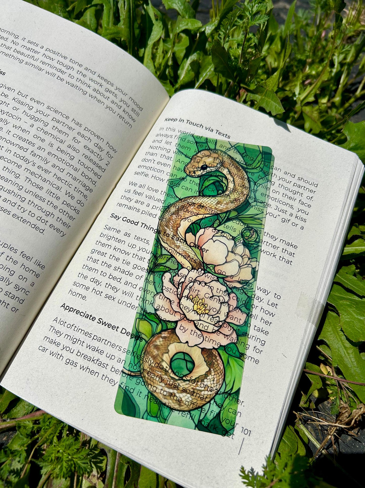Stained Glass Ball Python Bookmark - Handmade Snake Gift, Reptile Lover Gift, Unique Book Accessory, Exotic Pet Owner Gift