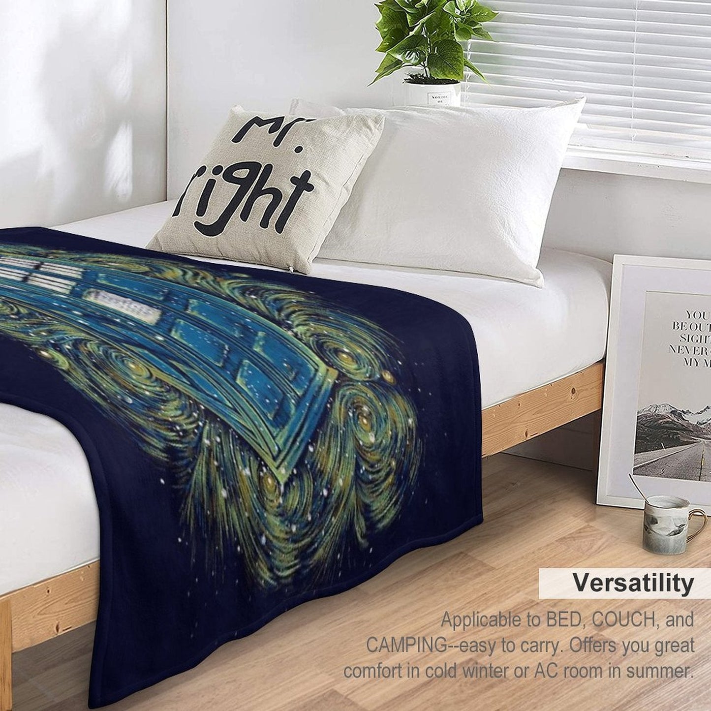 The Doctor in The Starry Night Throw Blanket